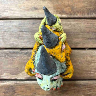 Frog family, skulptur 20x20x12 cm