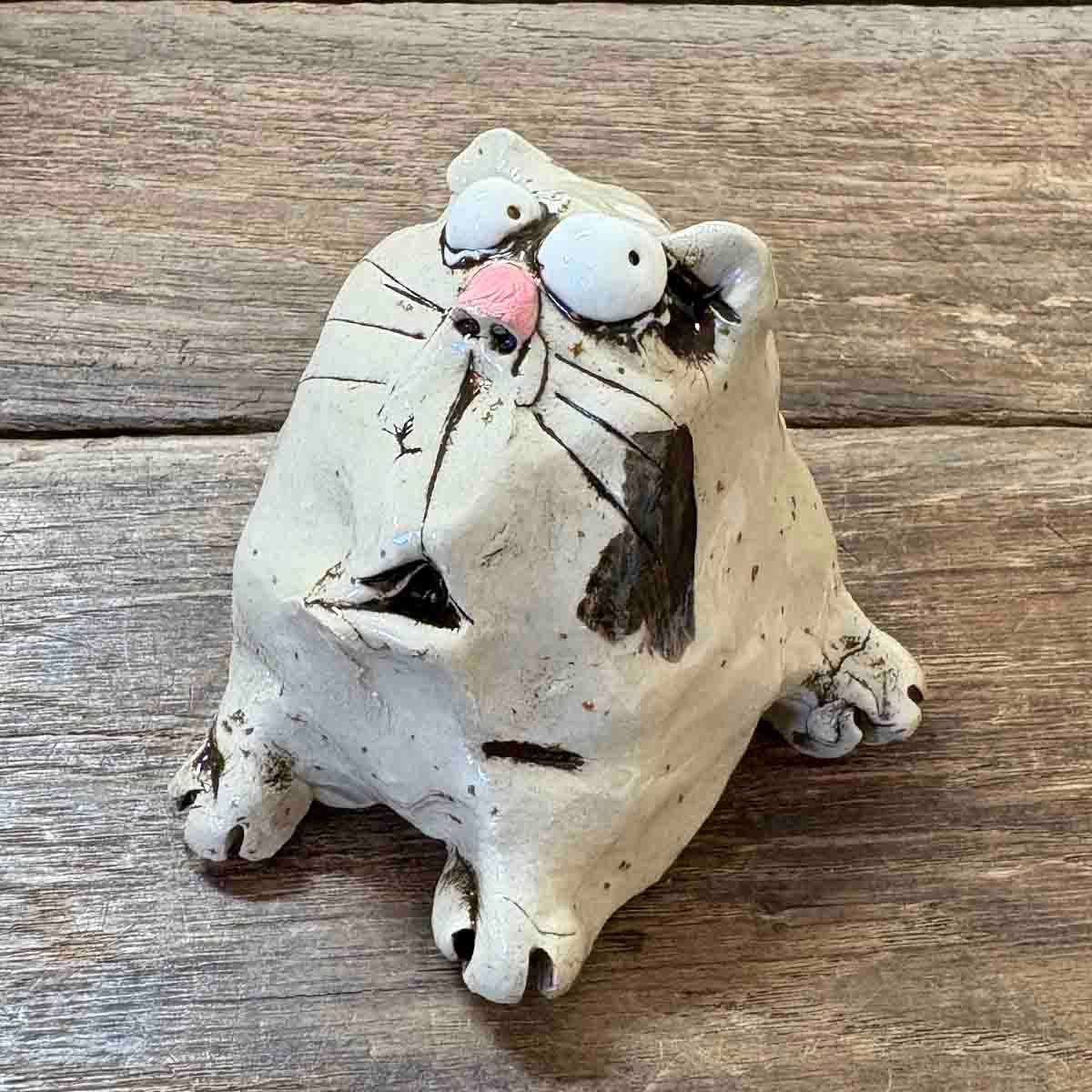 Mini katt, skulptur keramikk ca 5.5 cm h (9)