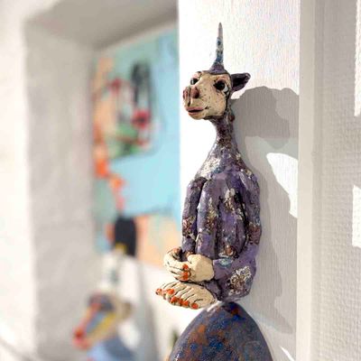 Unicorn, skulptur vegg 27 cm
