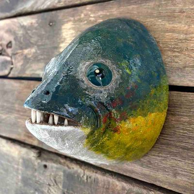 Fisk, skulptur vegg (F-1091)