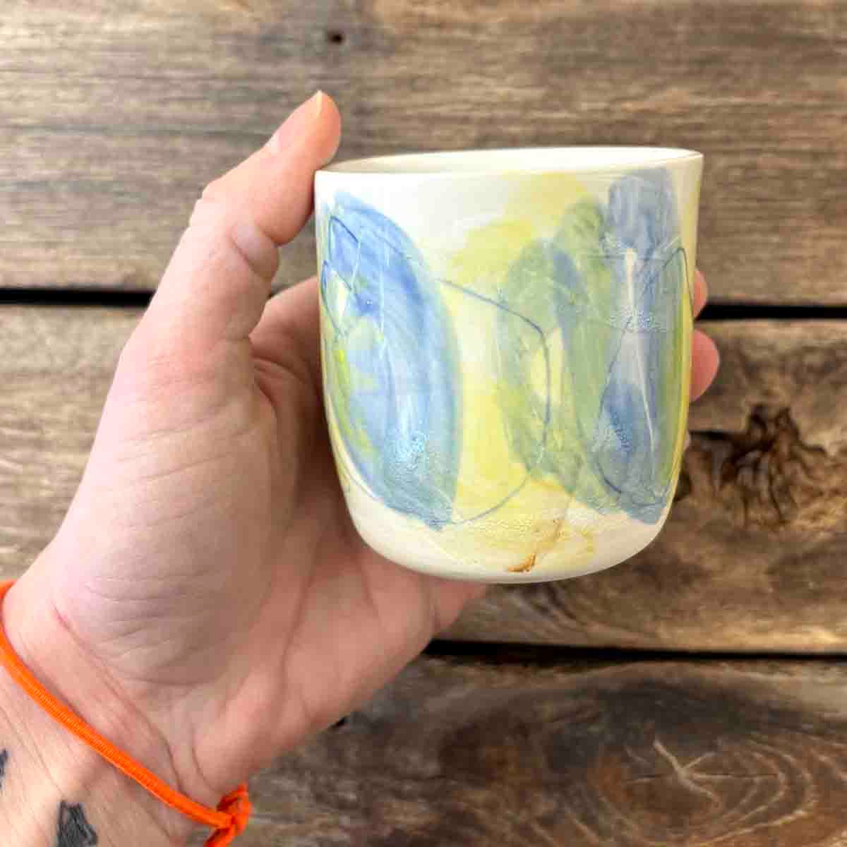 Malerisk krus, keramikk 8.5 cm (S08)