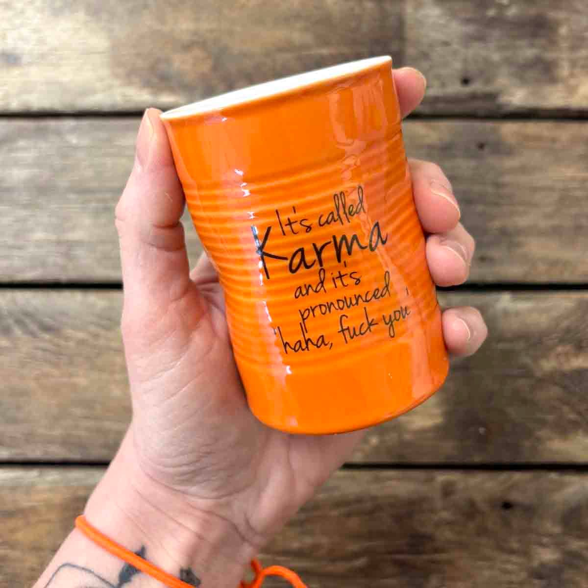 Karma, krus porselen 10 cm (or)