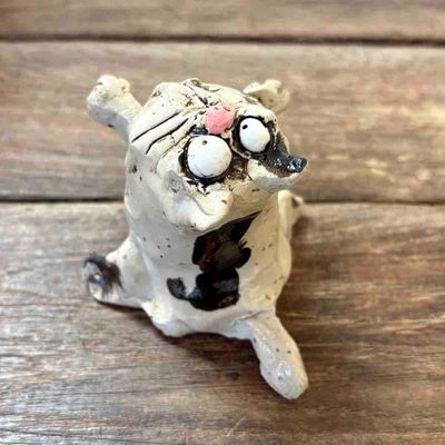 Mini katt, skulptur keramikk ca 7 cm h (8)