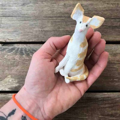 Katt stripete, skulptur 11.5 cm