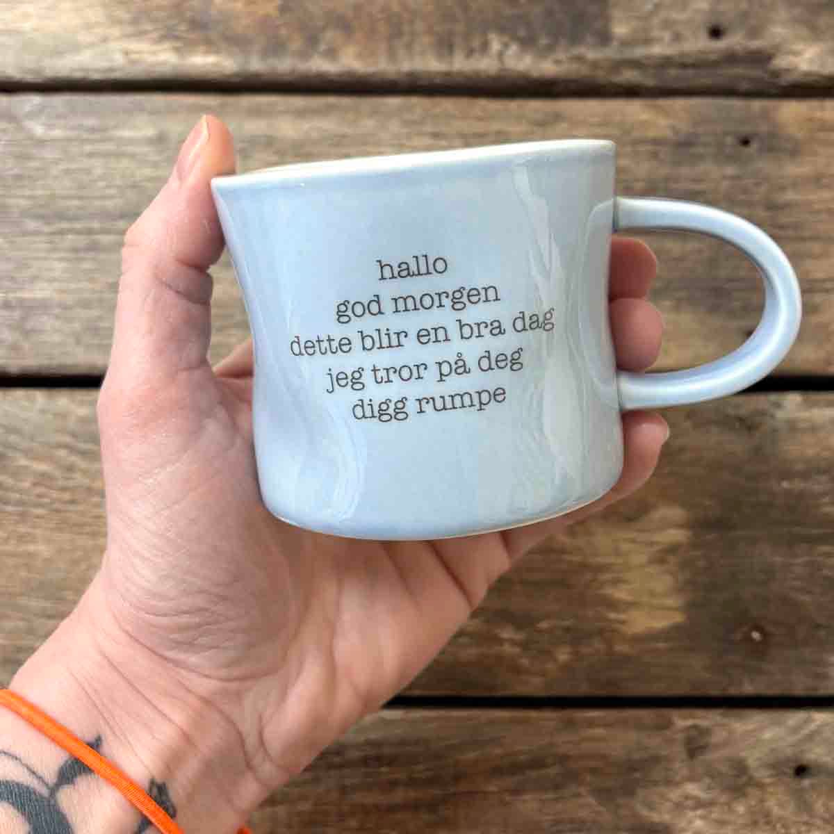 Digg rumpe, kopp porselen 7 cm (blå)