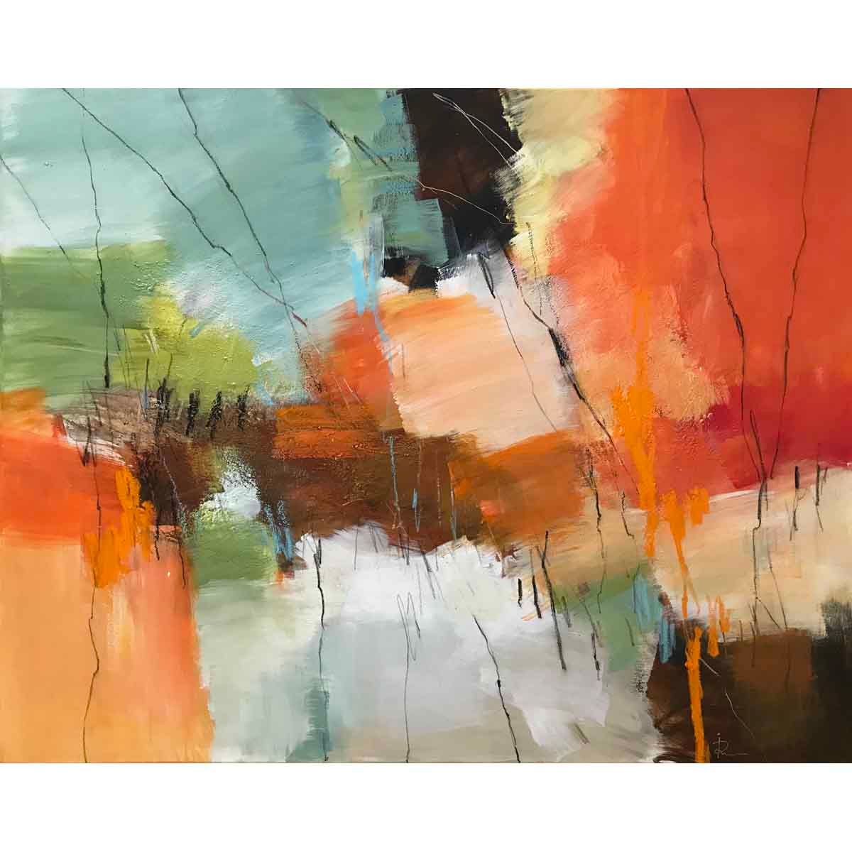 Warm cascade, 120x95 maleri