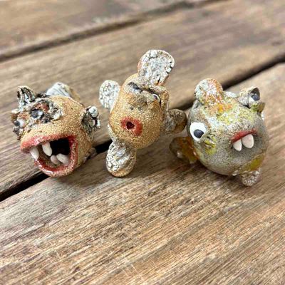 Kulefisk mini, en TRIO henge-skulpturer (no.2)