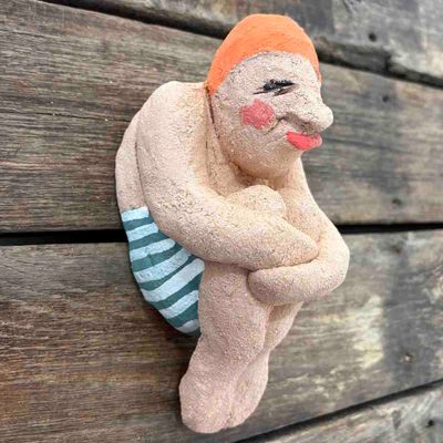 Badebombe Jan, skulptur vegg ca 16x8 cm