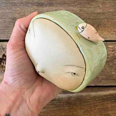 Lykkebringer, skulptur til vegg ca 11x9 cm (21)