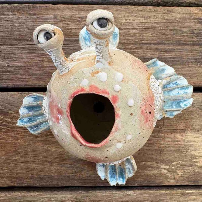 Hovedbilde Kulefisk, vegg-skulptur (kropp ca 9x9 cm) (no.101)