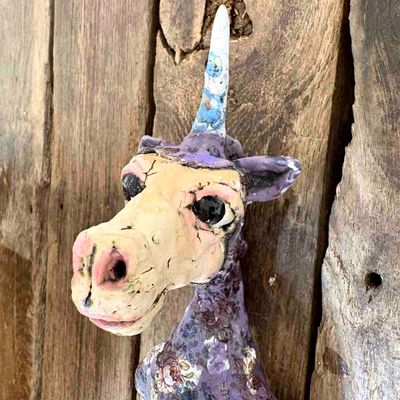 Unicorn, skulptur vegg 27 cm