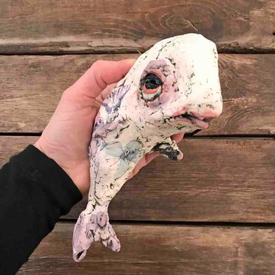 Hval, hengende tak-skulptur 19 cm (H-011)