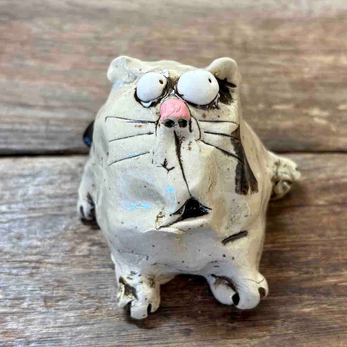 Mini katt, skulptur keramikk ca 5.5 cm h (9)