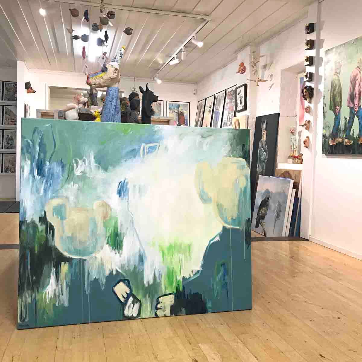 Gjemsel & andre bursdagsleker, 120x100 maleri