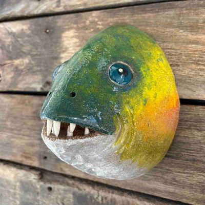 Fisk, skulptur vegg (F-1090)