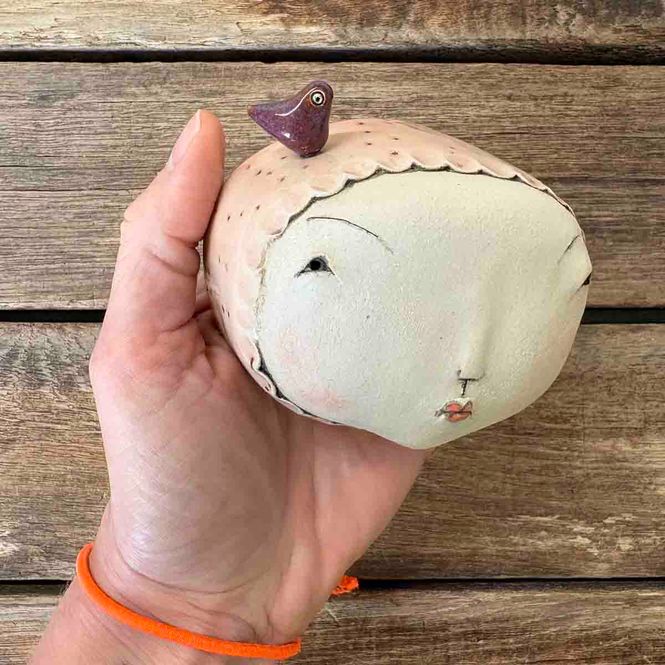 Hovedbilde Lykkebringer, skulptur til vegg ca 9x7 cm (26)