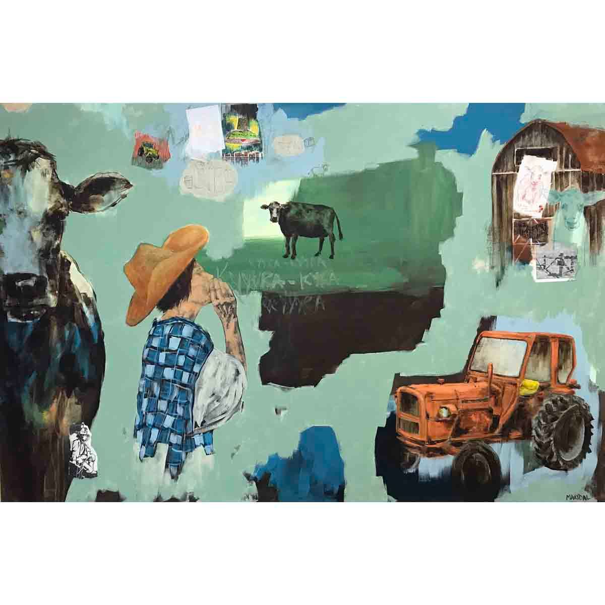 Et bondeliv, 150x100 maleri